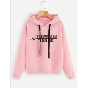 Pink Hoodie Free Size